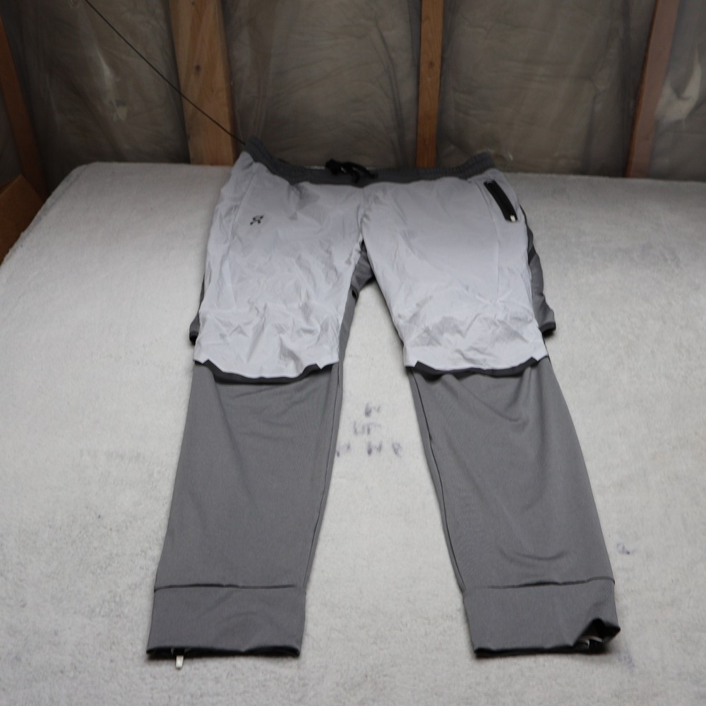 On Running Pants Mens XXL‎ Gray Weather Side Zip Athletic Jogger Training 37x32